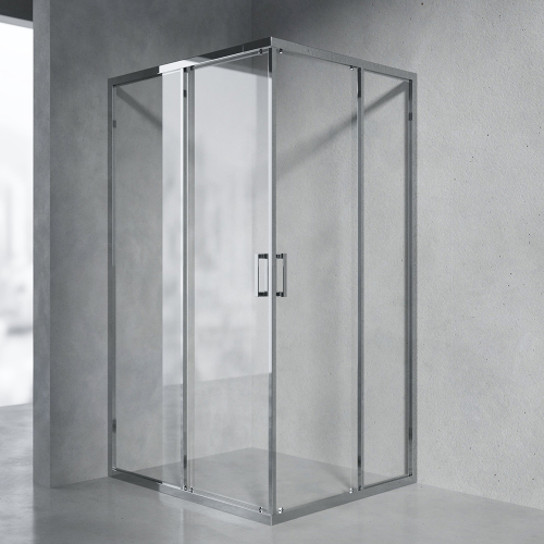 Душевой уголок AVS Слайдер Куб 90-100x90-100 профиль хром, стекло прозрачное