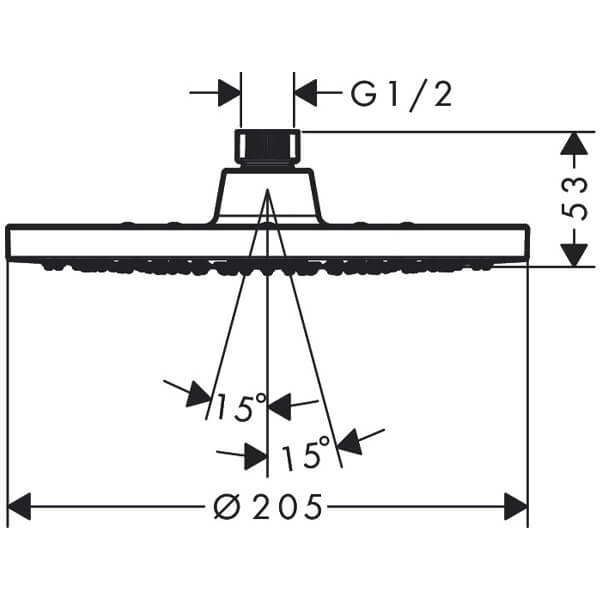 Верхний душ Blend Vernis Hansgrohe 26093000 Верхний душ Blend Vernis Hansgrohe 26093000