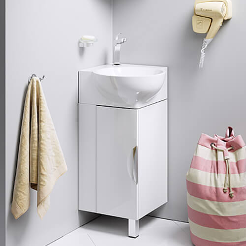 Тумба с раковиной Aqwella Рио 45 белая Тумба с раковиной Aqwella Рио 45 белая