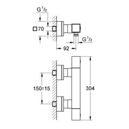 Термостат для душа Grohe Grotherm Cube 34488000 хром Термостат для душа Grohe Grotherm Cube 34488000 хром