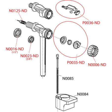 A150P-1/2" Впускной м-м д/пласт бачков Alcaplast A150P-1/2" Впускной м-м д/пласт бачков Alcaplast