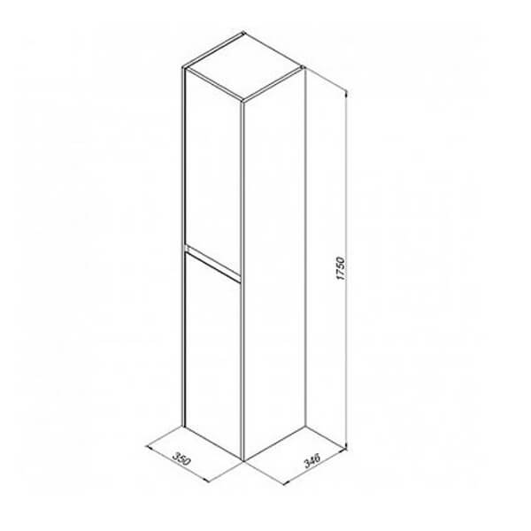 Пенал 175x35 белый глянец Nova Lite AQUANET 242266 Пенал 175x35 белый глянец Nova Lite AQUANET 242266