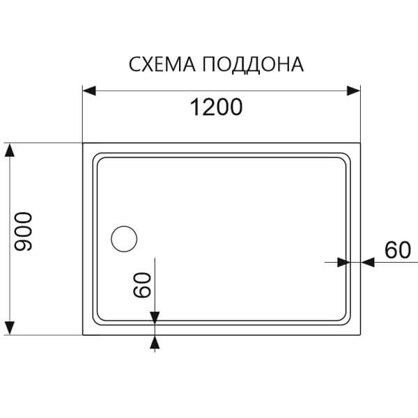 Душевой уголок AVS Куб 120x90 пофиль хром, стекло прозрачное