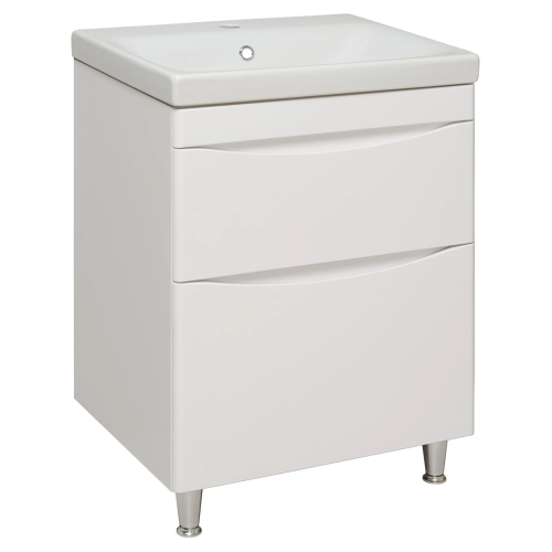 Тумба с раковиной Runo Афина Moduo 60 белая Тумба с раковиной Runo Афина Moduo 60 белая