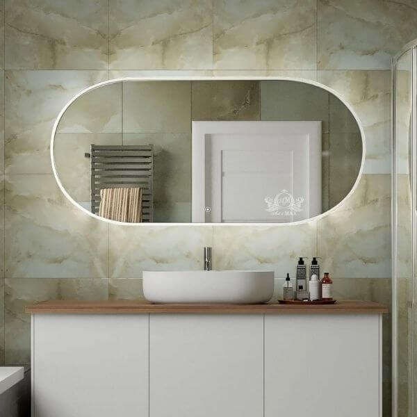 Зеркало 700x1200 Bari Art&Max AM-Bar-700-1100-DS-F-White Зеркало 700x1200 Bari Art&Max AM-Bar-700-1100-DS-F-White