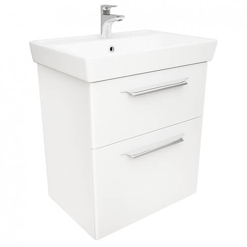 Тумба 700 2ящ + Раковина Q70 Белый мат Lande DIBORG Тумба 700 2ящ + Раковина Q70 Белый мат Lande DIBORG