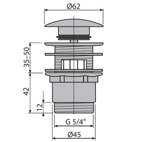 Донный клапан Alcaplast A390 хром