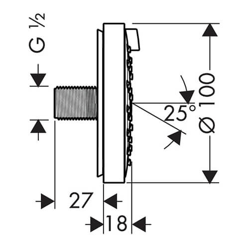 Боковая форсунка Raindance Air 100 Hansgrohe 28477000 Боковая форсунка Raindance Air 100 Hansgrohe 28477000
