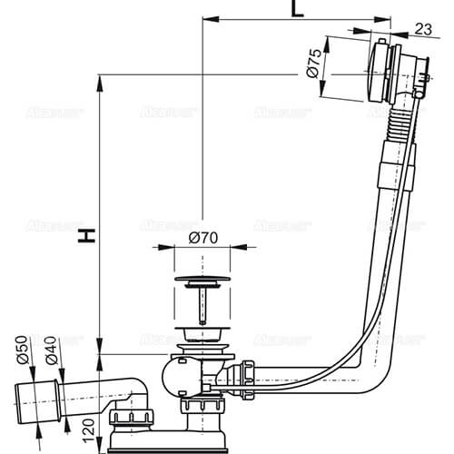 Слив-перелив Alcaplast A552КМ-60 Слив-перелив Alcaplast A552КМ-60