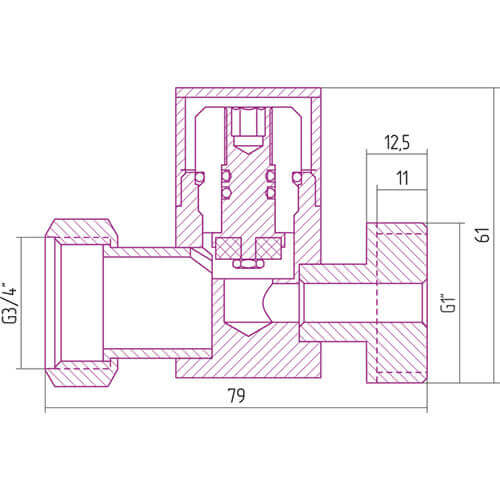 Вентиль прямой (г/ш) 3/4х1" Сунержа 03-1301-0134 Вентиль прямой (г/ш) 3/4х1" Сунержа 03-1301-0134