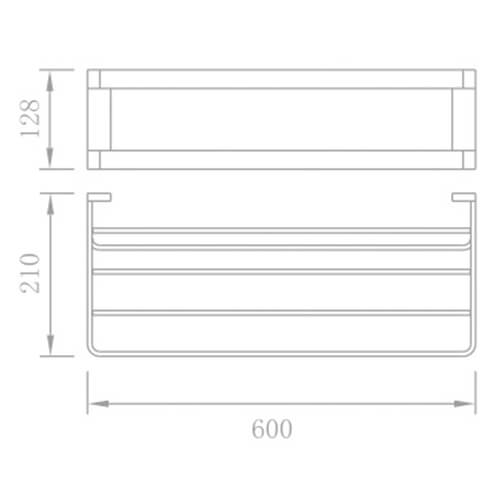 Полка с полотенцедержателем AVS Theme 868312 60 см Полка с полотенцедержателем AVS Theme 868312 60 см