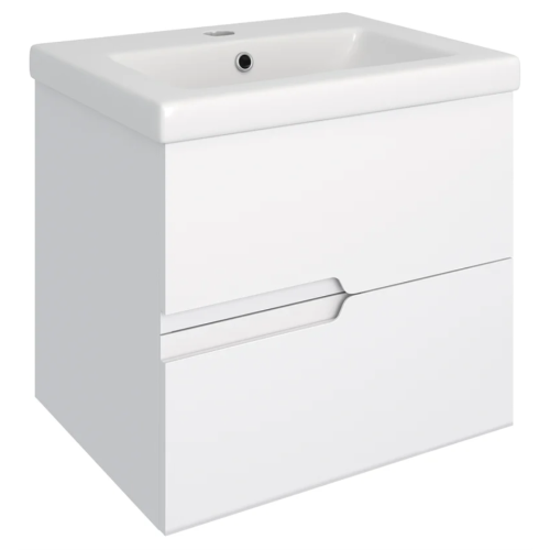 Тумба с раковиной RUNO Стокгольм Como 60 белая, подвесная Тумба с раковиной RUNO Стокгольм Como 60 белая, подвесная