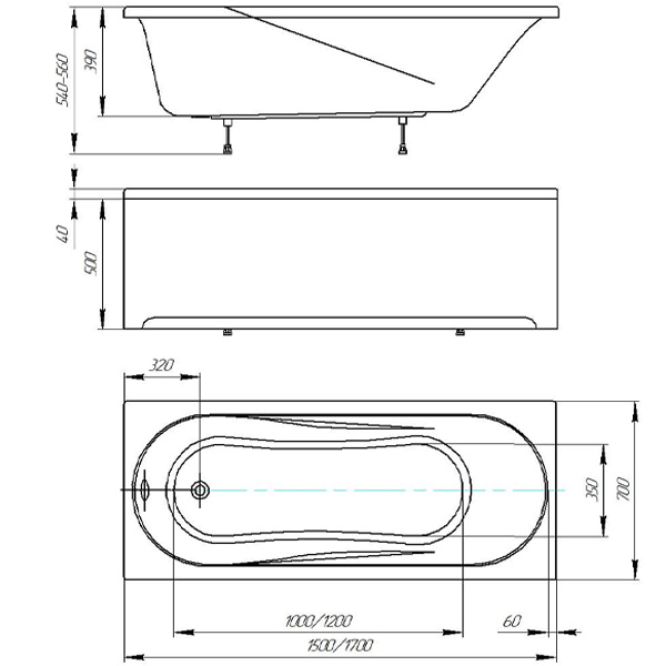 Акриловая ванна Aquatek Либерти 150x70 белая, без каркаса Акриловая ванна Aquatek Либерти 150x70 белая, без каркаса
