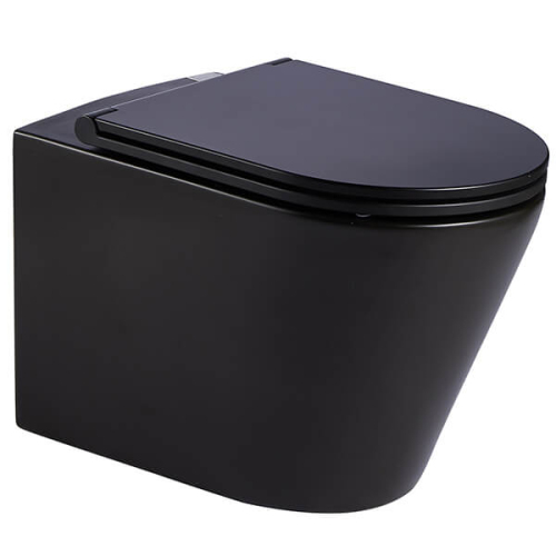 Унитаз подвесной AVS Тоник безободковый, черный матовый