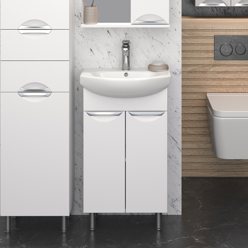 Тумба с раковиной Aqua de Marco Eleganse 50 белая Тумба с раковиной Aqua de Marco Eleganse 50 белая