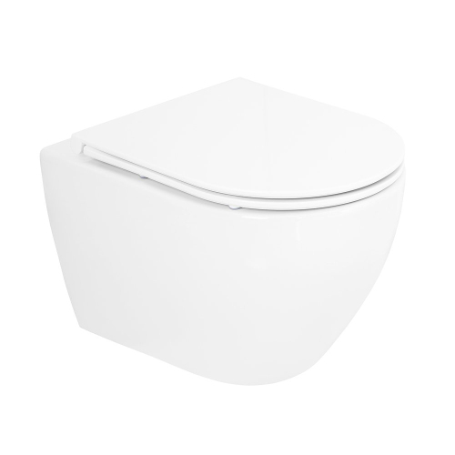 Унитаз подвесной Cezares Stylus-Tor CZR-6601-TH-TOR+CZR-870-SC безободковый, белый Унитаз подвесной Cezares Stylus-Tor CZR-6601-TH-TOR+CZR-870-SC безободковый, белый