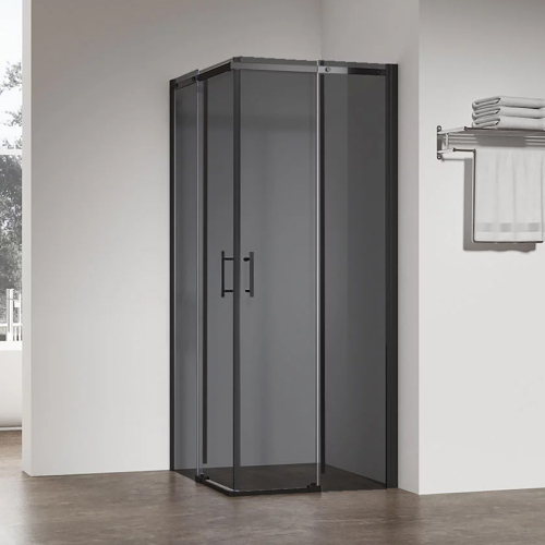 Душевой уголок Veconi RV-50B Grey 110х90 профиль чёрный матовый, стекло тонированное