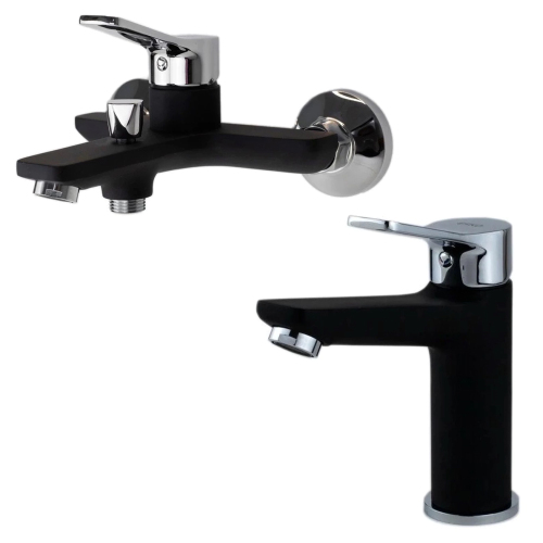 Комплект смесителей Esko Dubai DI 26+DI 54 черный матовый Комплект смесителей Esko Dubai DI 26+DI 54 черный матовый