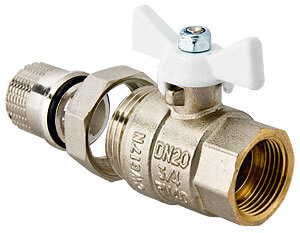 Кран с американкой 3/4 белый Valtec VT.227.NW Кран с американкой 3/4 белый Valtec VT.227.NW