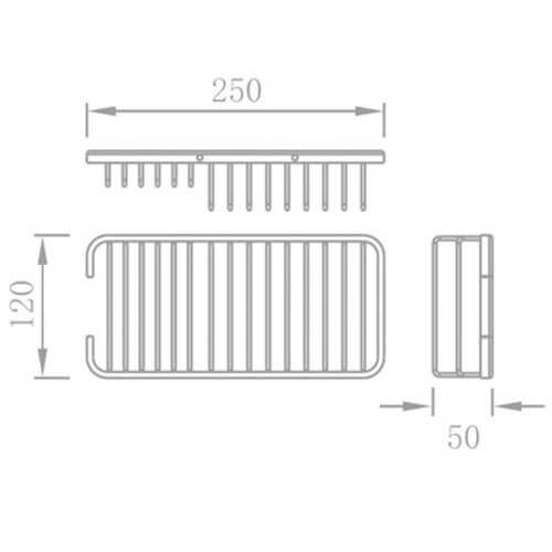 Полка AVS 880209 25,5 см рештка с мыльницей, хром Полка AVS 880209 25,5 см рештка с мыльницей, хром