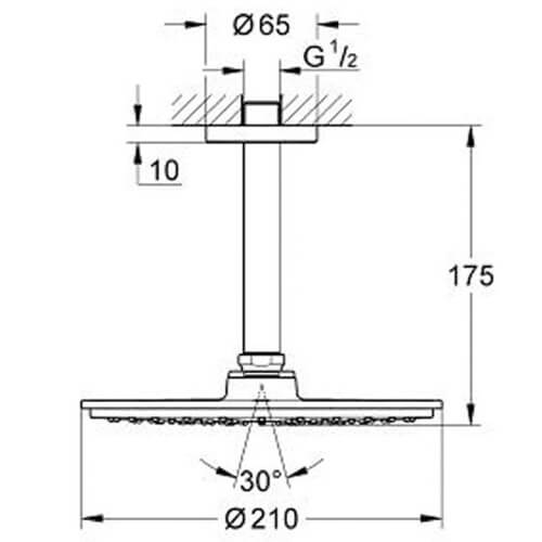 Верхний душ 210 Rainshower Cosmopolitan Grohe 26053000 Верхний душ 210 Rainshower Cosmopolitan Grohe 26053000