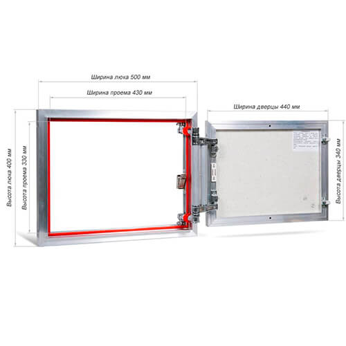 Люк под плитку 500х400 Евроформат Практика ЕТР 50-40 Люк под плитку 500х400 Евроформат Практика ЕТР 50-40