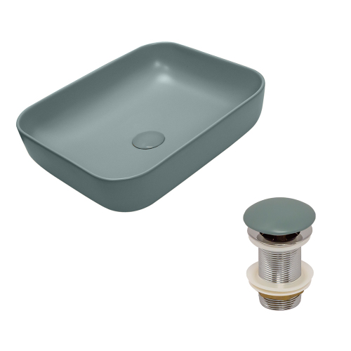 Раковина AVS Розал 50x39 зеленая матовая с донным клапаном Раковина AVS Розал 50x39 зеленая матовая с донным клапаном