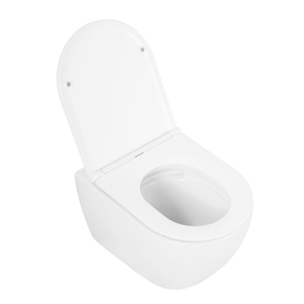 Унитаз подвесной Cezares Stylus-Tor CZR-6601-TH-TOR+CZR-870-SC безободковый, белый Унитаз подвесной Cezares Stylus-Tor CZR-6601-TH-TOR+CZR-870-SC безободковый, белый