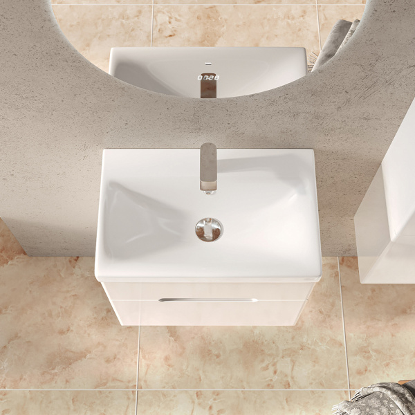 Тумба с раковиной RAVAL Moduo Slim 60 белая Тумба с раковиной RAVAL Moduo Slim 60 белая