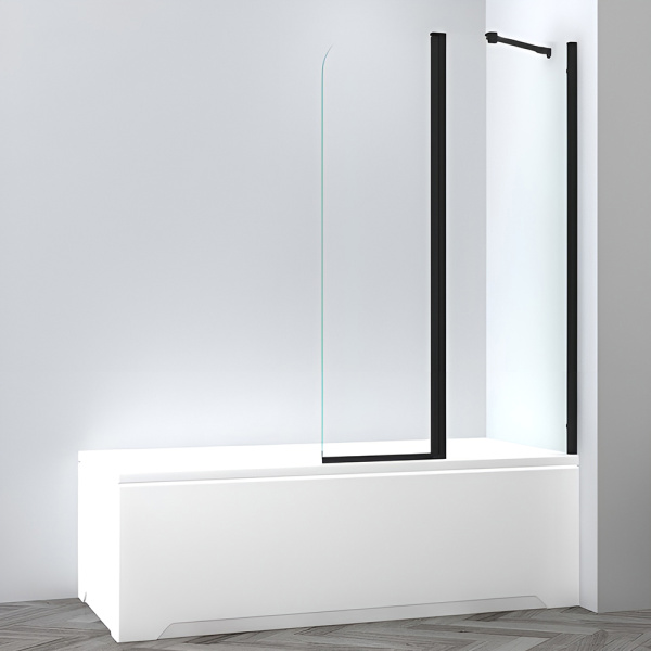 Шторка на ванну AVS Асти Дуо 100 правая профиль черный матовый, стекло прозрачное Шторка на ванну AVS Асти Дуо 100 правая профиль черный матовый, стекло прозрачное