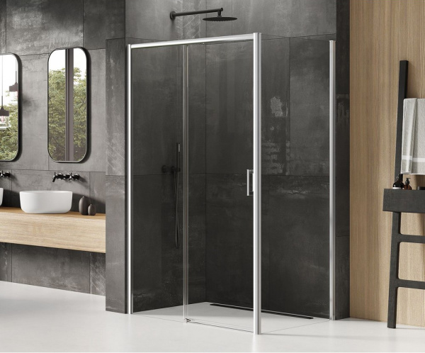 Душевой уголок New Trendy Prime 120x80 L профиль хром, стекло прозрачное