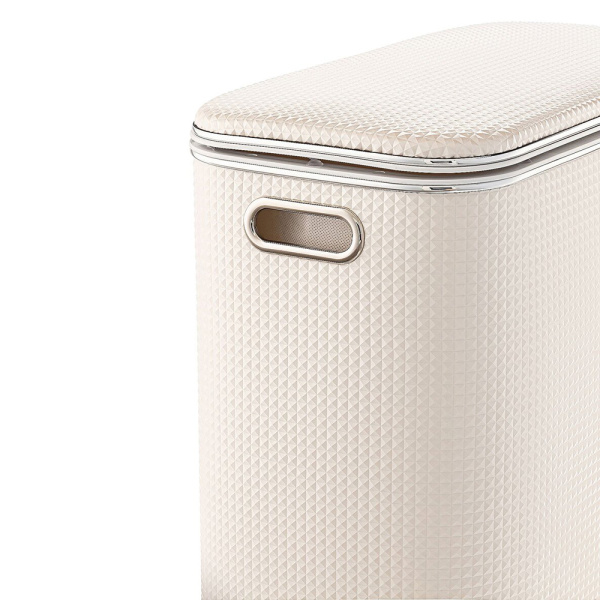 Корзина для белья Geralis NRWH-B 45x25 см белая/хром, с микролифтом Корзина для белья Geralis NRWH-B 45x25 см белая/хром, с микролифтом