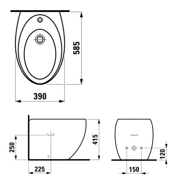 биде ALESSI /58,5х39/ (бел) биде ALESSI /58,5х39/ (бел)