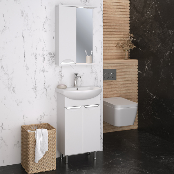 Тумба с раковиной Aqua de Marco Eleganse 50 белая Тумба с раковиной Aqua de Marco Eleganse 50 белая