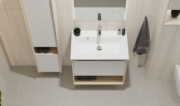 Тумба с раковиной Jorno Tossony 70 сонома светлая Тумба с раковиной Jorno Tossony 70 сонома светлая