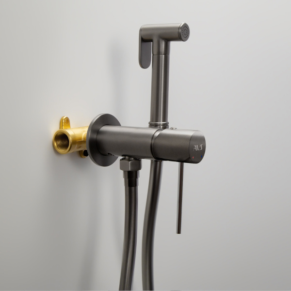 Гигиенический душ со смесителем AVS Slimmer оружейная сталь Гигиенический душ со смесителем AVS Slimmer оружейная сталь