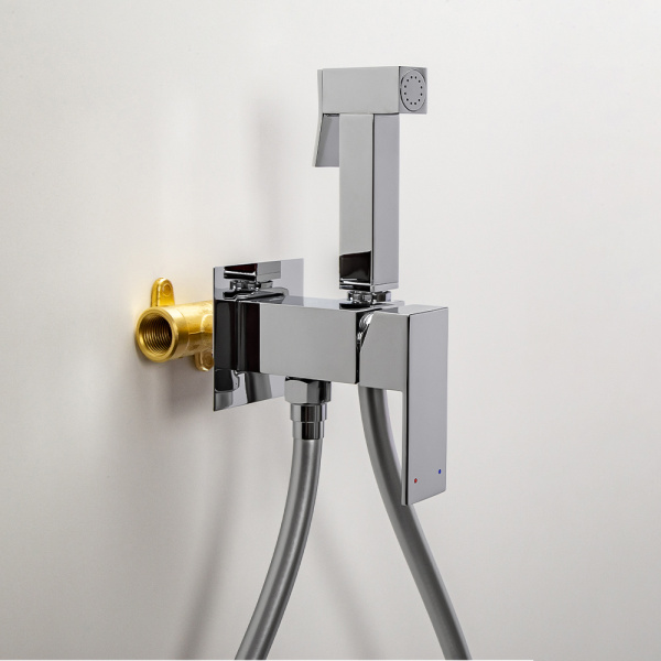 Гигиенический душ со смесителем AVS Cube хром Гигиенический душ со смесителем AVS Cube хром