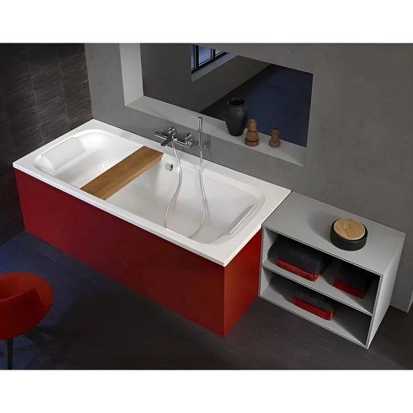 Ванна из искусственного камня Jacob Delafon Elite Flight 180x80 белая с ножками и экраном Ванна из искусственного камня Jacob Delafon Elite Flight 180x80 белая с ножками и экраном