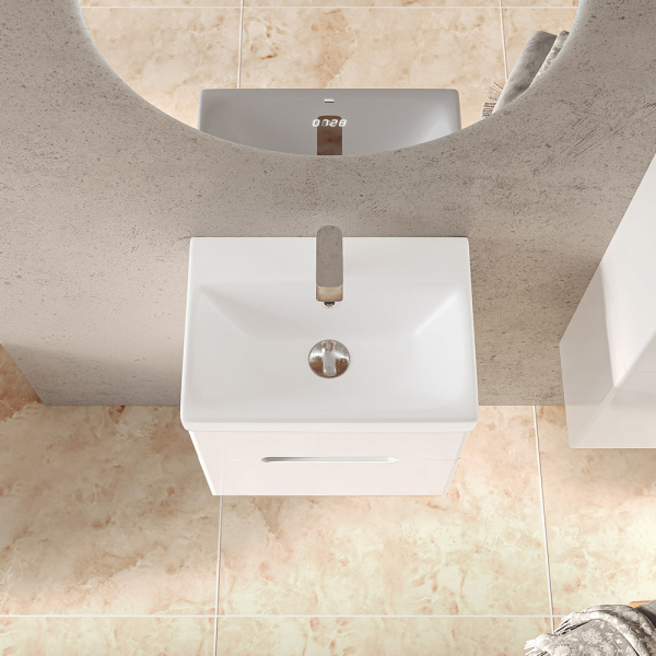 Тумба с раковиной RAVAL Moduo Slim 50 белая Тумба с раковиной RAVAL Moduo Slim 50 белая