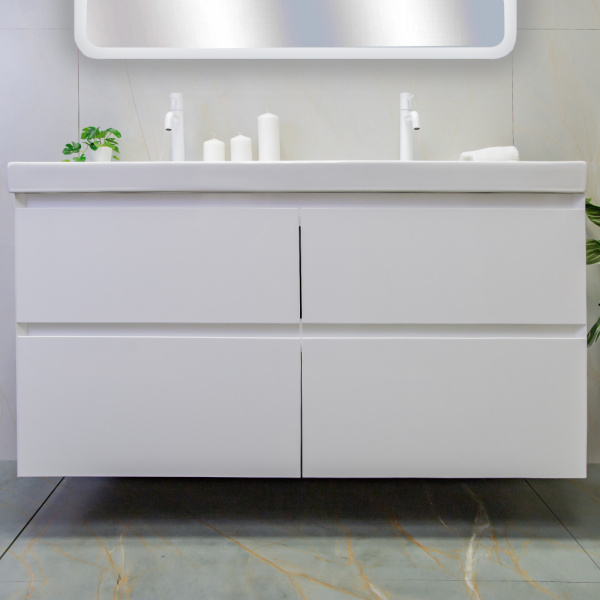 Тумба с раковиной AVS Гармония 120 двойная, белая Тумба с раковиной AVS Гармония 120 двойная, белая