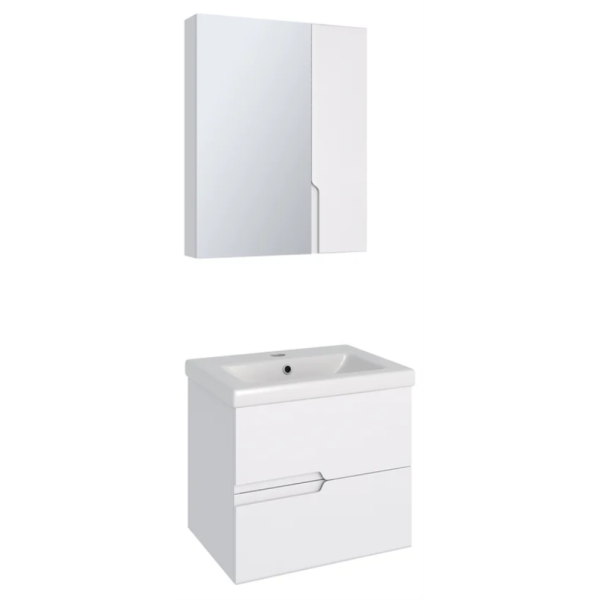 Тумба с раковиной RUNO Стокгольм Como 60 белая, подвесная Тумба с раковиной RUNO Стокгольм Como 60 белая, подвесная
