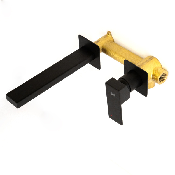 Смеситель для раковины AVS Cube с внутренней частью, черный матовый Смеситель для раковины AVS Cube с внутренней частью, черный матовый