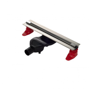 Желоб BERGES водосток SUPER Slim 400, мат.хром, S-сифон D50 H60 бок.