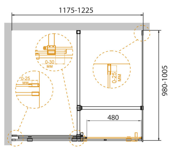 Душевой уголок Cezares Stream STREAM-AH-1-120/100-C-Cr 120х100 профиль хром, прозрачное стекло