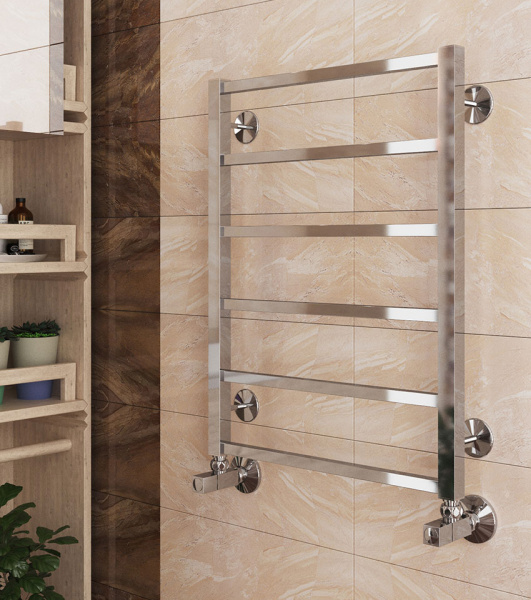 Полотенцесушитель водяной Terminus Контур П6 30х70 хром Полотенцесушитель водяной Terminus Контур П6 30х70 хром