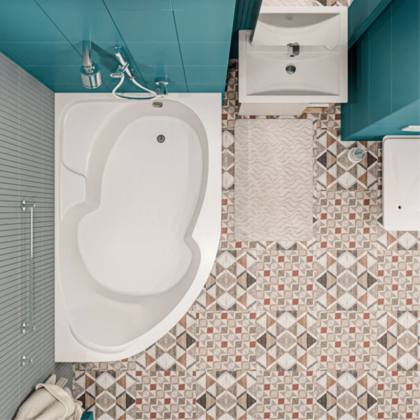 Акриловая ванна 1MarKa Diana 160x100 R белая, без каркаса