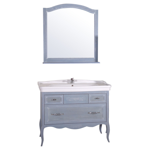 Тумба с раковиной ASB Wood Line Модерн 105 рошфор, белая патина Тумба с раковиной ASB Wood Line Модерн 105 рошфор, белая патина