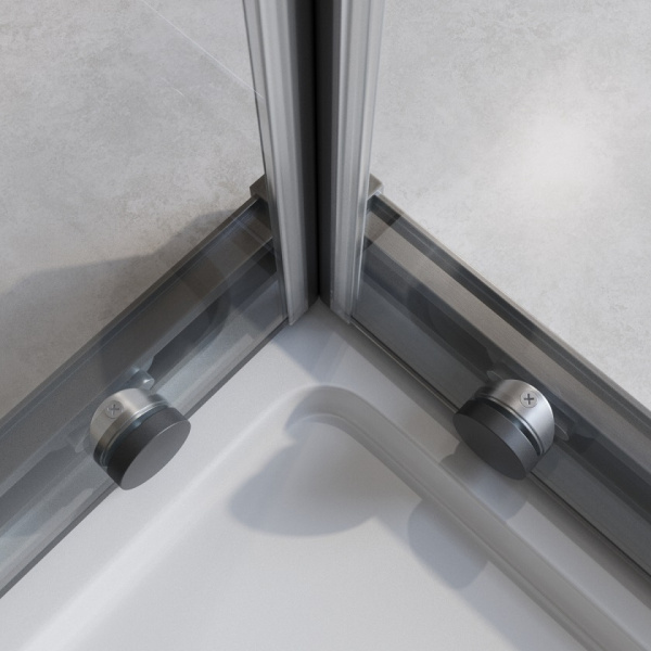 Душевой уголок Cezares Relax RELAX-304-A-2-100-C-GM 100х100 профиль оружейная сталь, прозрачное стекло