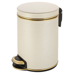 Ведро для мусора 5л БЕЛОЕ/ЗОЛОТО GERALIS