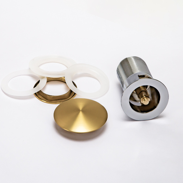 Донный клапан AVS Slimmer с переливом, брашированное золото Донный клапан AVS Slimmer с переливом, брашированное золото